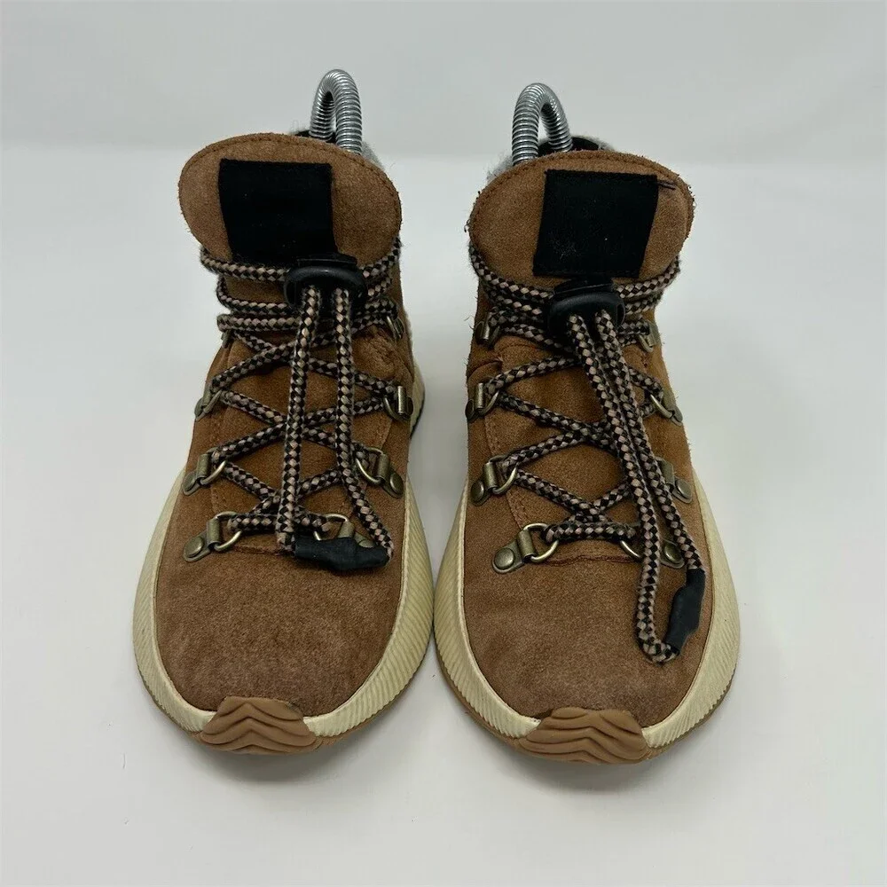 SOREL Out N About III Kids Waterproof Brown Leather Lace Up Ankle Boots Size 3